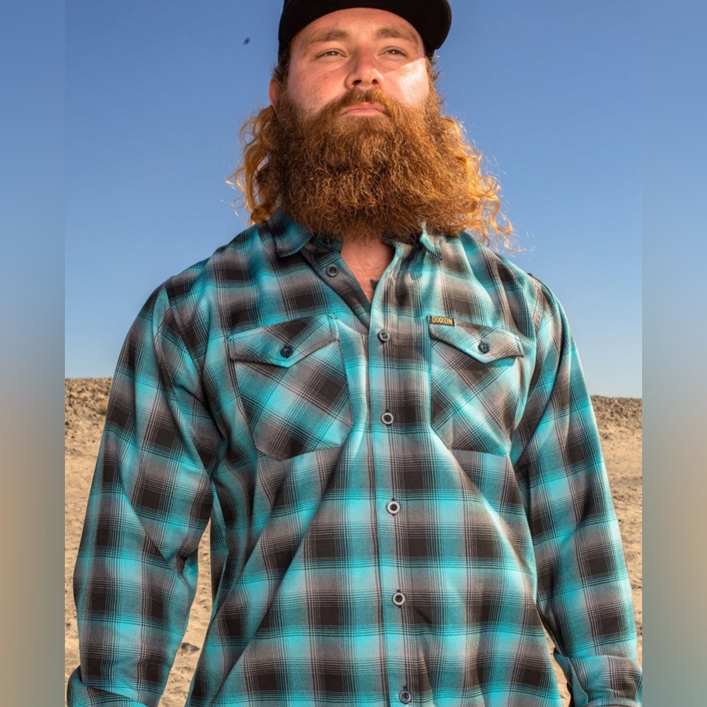 DIXXON NWT Men’s Tortuga Light blue & black soft flannel work style size 2X